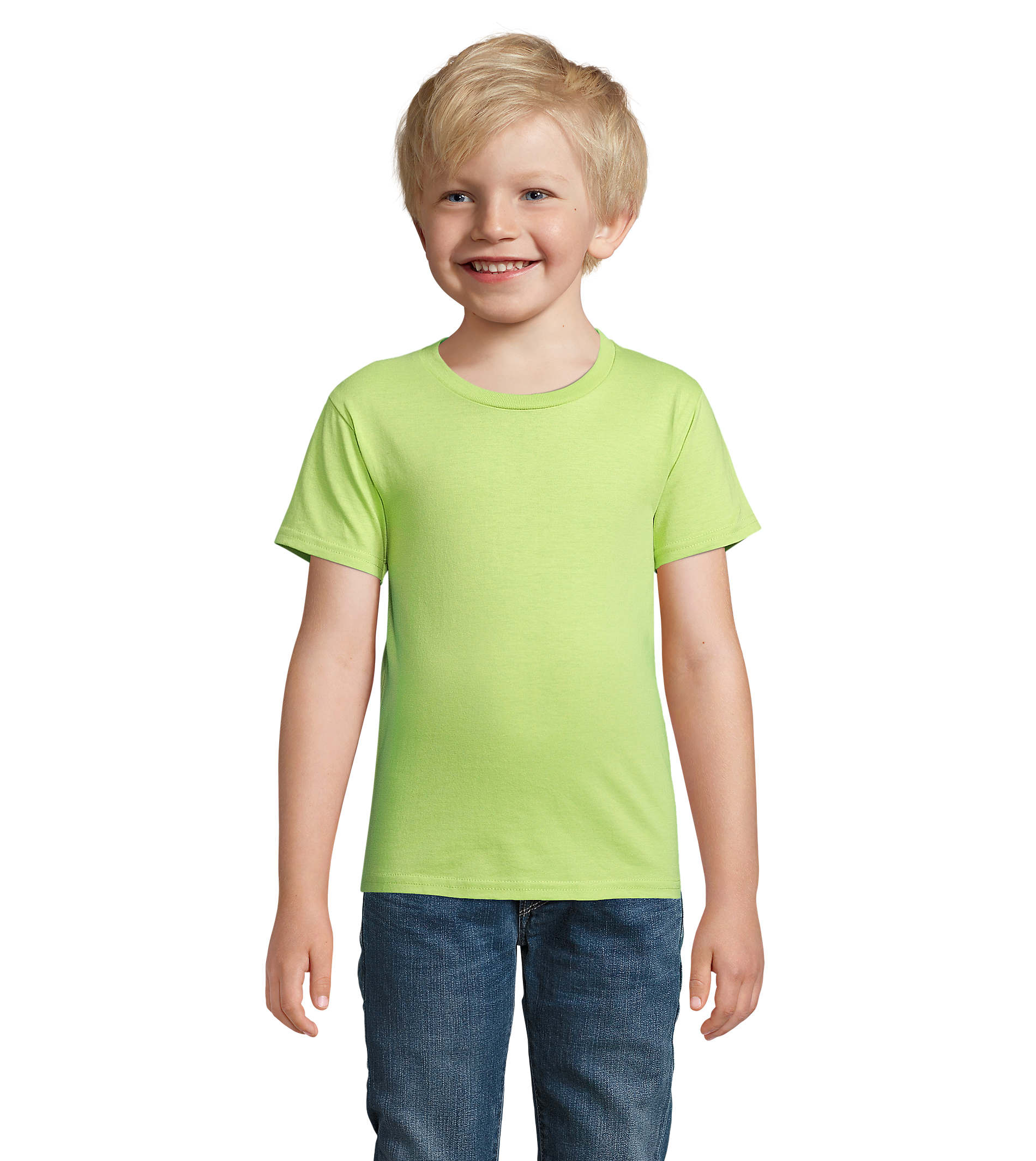 Tee-shirt enfant personnalisé coton bio 175g - PIONEER Vert pomme